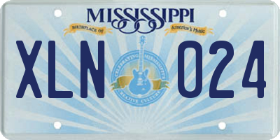 MS license plate XLN024