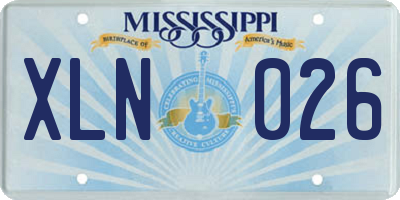 MS license plate XLN026