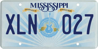 MS license plate XLN027