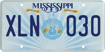 MS license plate XLN030