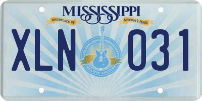 MS license plate XLN031