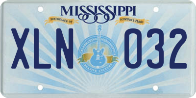 MS license plate XLN032