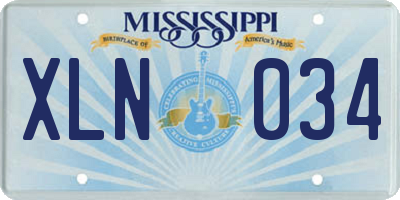 MS license plate XLN034