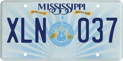 MS license plate XLN037