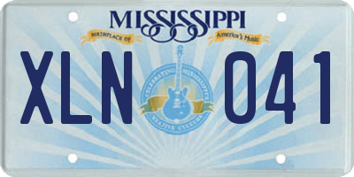MS license plate XLN041