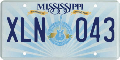 MS license plate XLN043