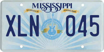 MS license plate XLN045