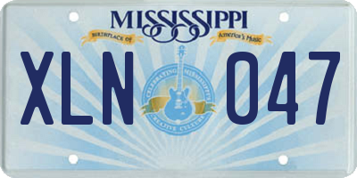 MS license plate XLN047
