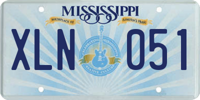 MS license plate XLN051