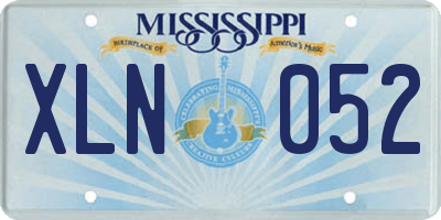MS license plate XLN052
