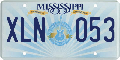 MS license plate XLN053