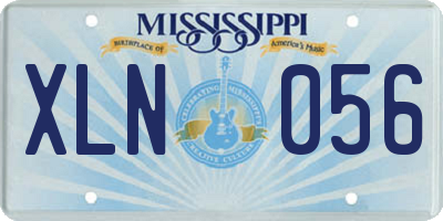 MS license plate XLN056