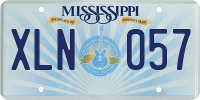 MS license plate XLN057