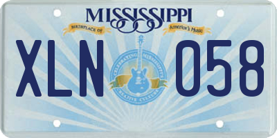 MS license plate XLN058