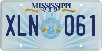 MS license plate XLN061