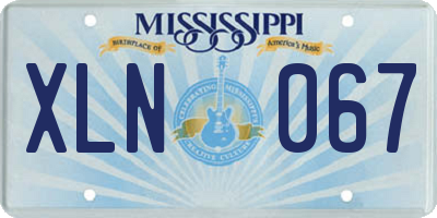 MS license plate XLN067
