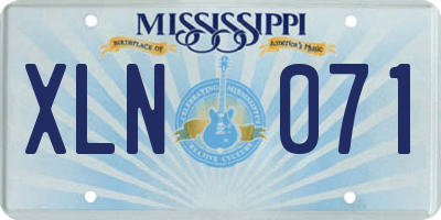 MS license plate XLN071