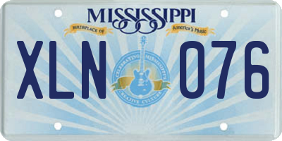 MS license plate XLN076