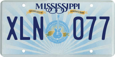 MS license plate XLN077