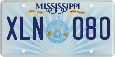 MS license plate XLN080