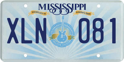 MS license plate XLN081