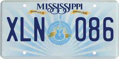 MS license plate XLN086