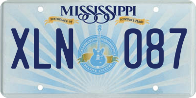 MS license plate XLN087