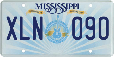 MS license plate XLN090