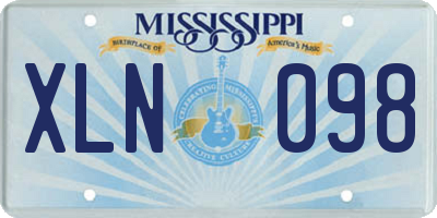 MS license plate XLN098