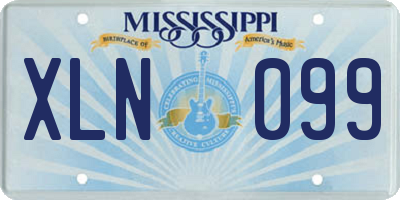 MS license plate XLN099