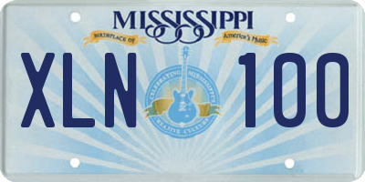 MS license plate XLN100