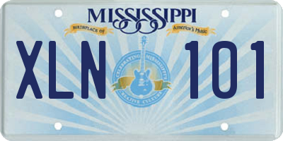 MS license plate XLN101