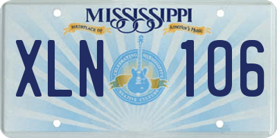 MS license plate XLN106