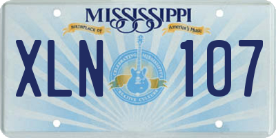 MS license plate XLN107