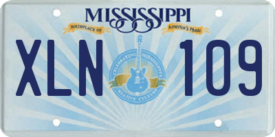 MS license plate XLN109