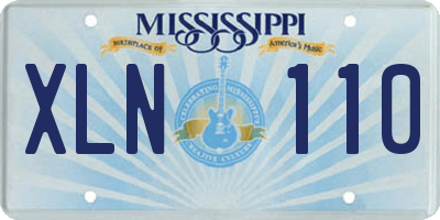 MS license plate XLN110