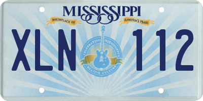 MS license plate XLN112