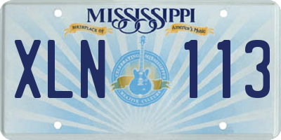 MS license plate XLN113
