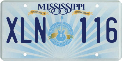 MS license plate XLN116