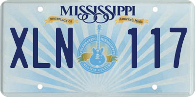 MS license plate XLN117