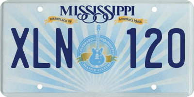 MS license plate XLN120