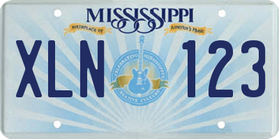 MS license plate XLN123