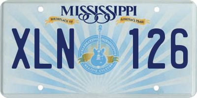 MS license plate XLN126
