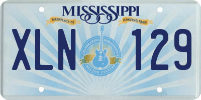 MS license plate XLN129