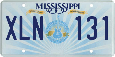 MS license plate XLN131