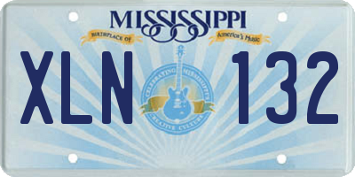 MS license plate XLN132