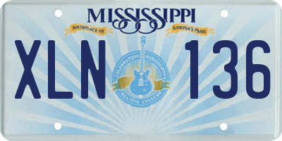 MS license plate XLN136