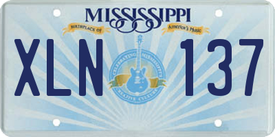 MS license plate XLN137