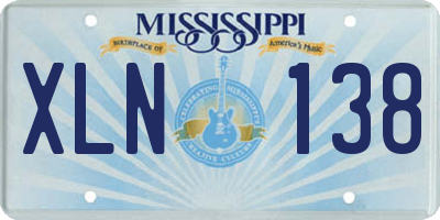MS license plate XLN138