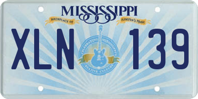 MS license plate XLN139